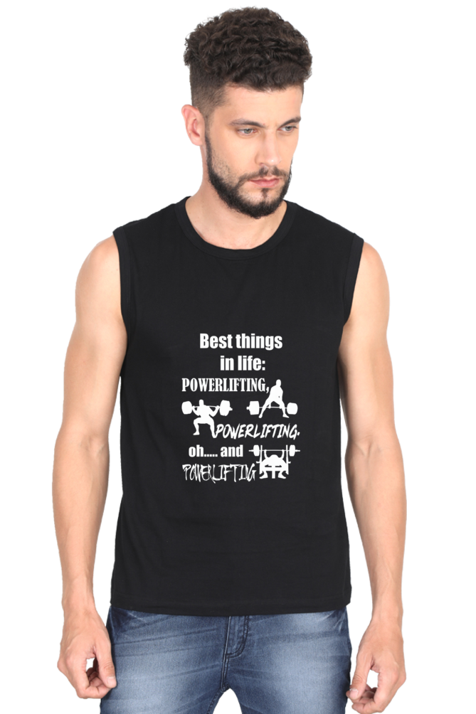 Best Things In Life Round Neck Sleeveless T-Shirt for Active Lifestyles