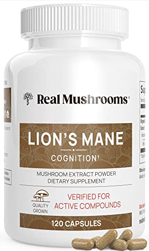 Real Mushrooms Organic Lion’s Mane Mushroom Capsules – 120 Count