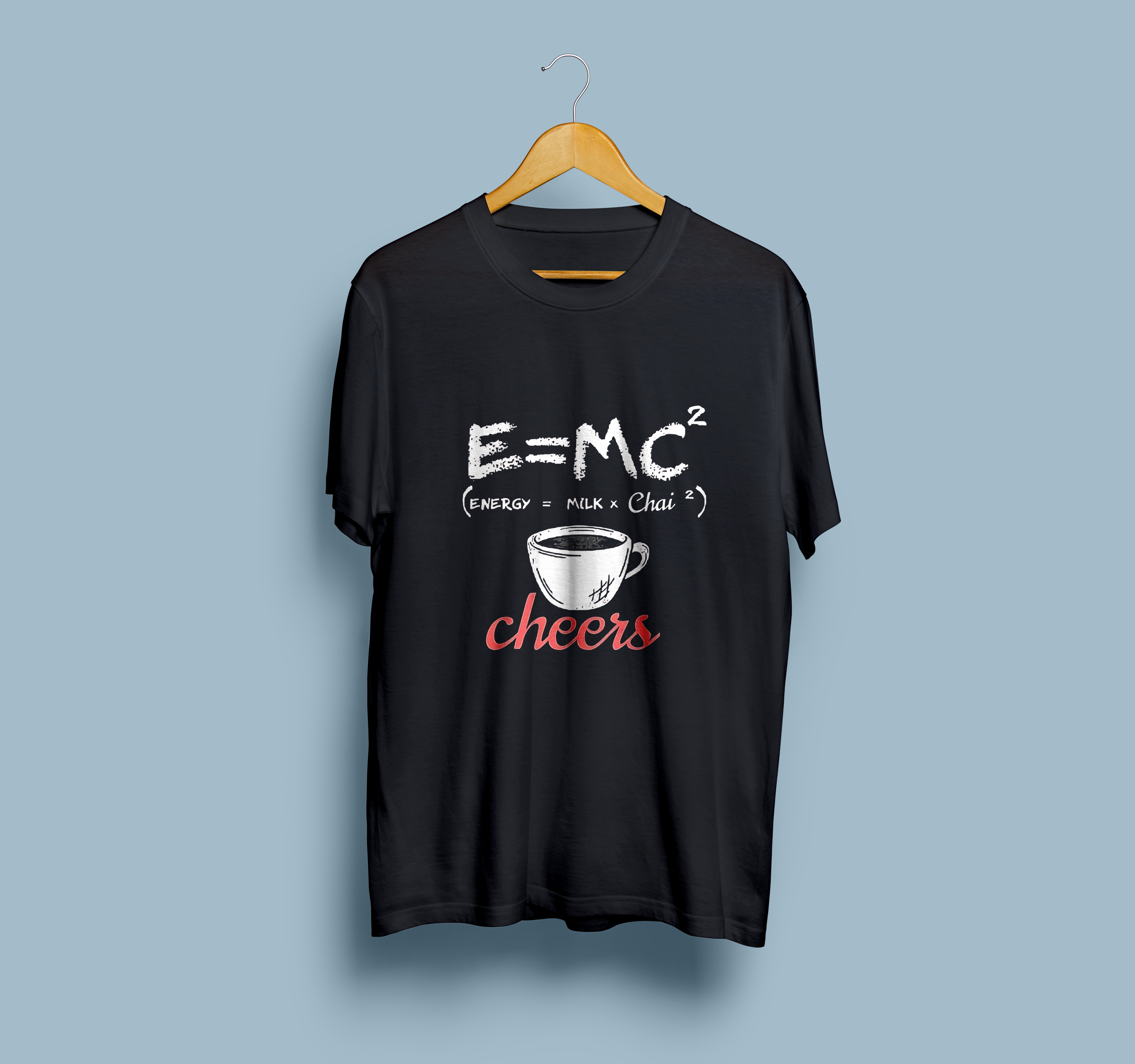 E=MC Half Sleeve Chai Printed T-Shirt | Comfortable Cotton T-Shirt