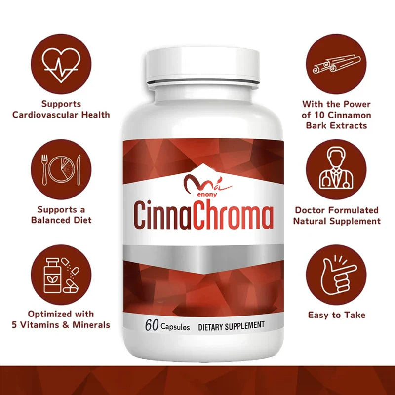 CinnaChroma 60 Cinnamon Capsules – Metabolic &amp; Cardiovascular Support with Chromium &amp; Vanadium