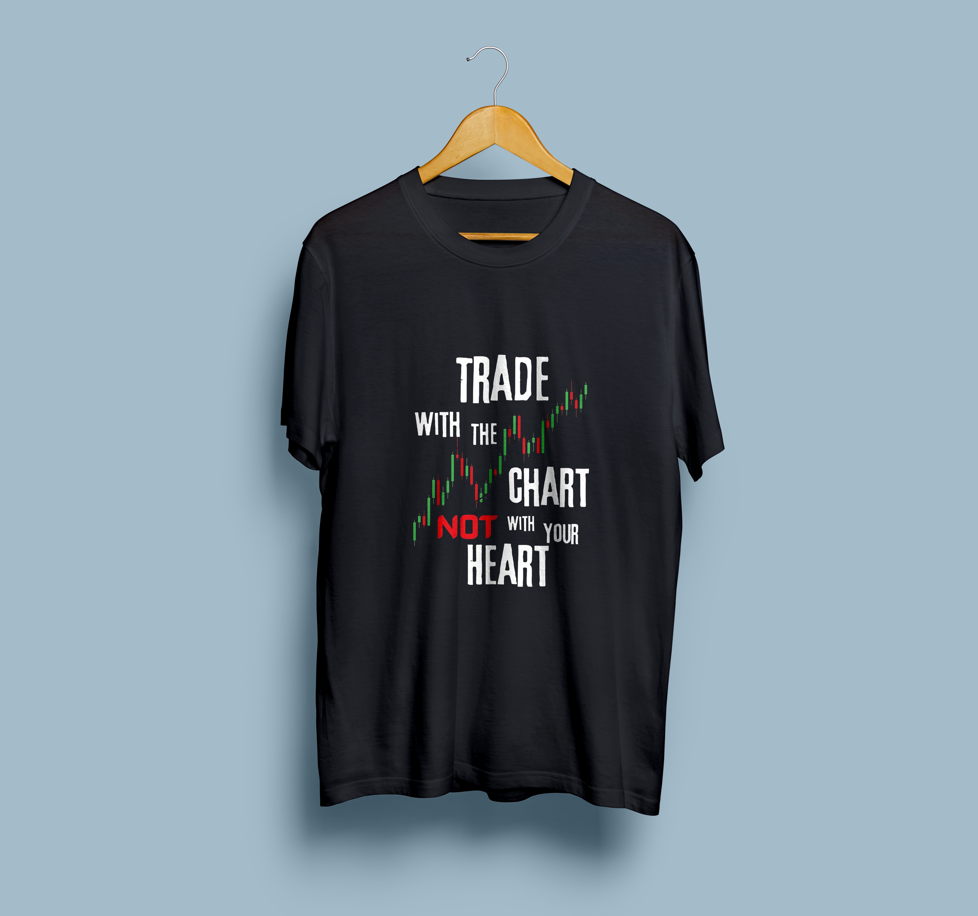 Trade With Chart Stock Market Half Sleeves Printed T-Shirt