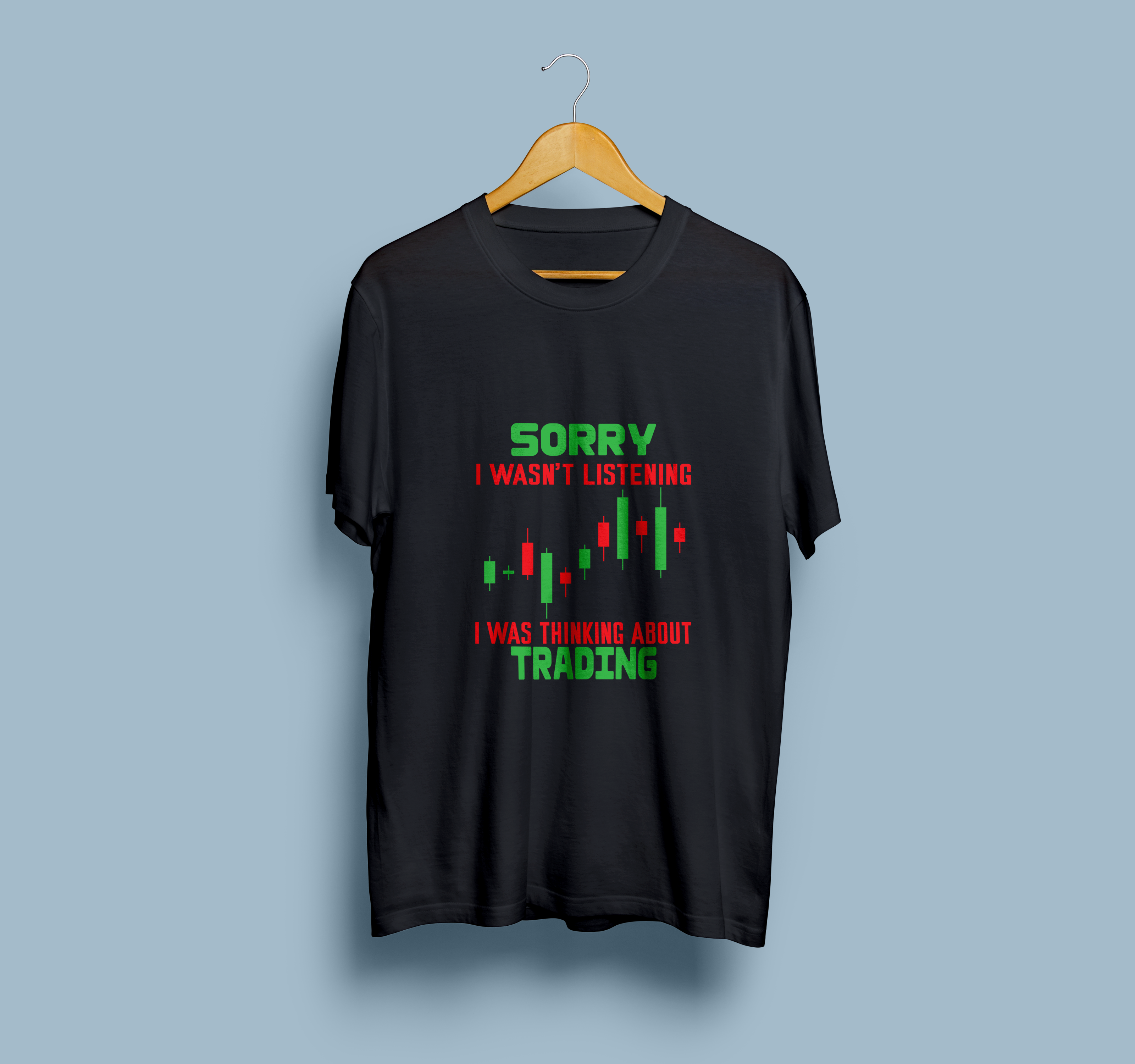 Thinking About Trade Stock Market Half Sleeves Printed T-Shirt