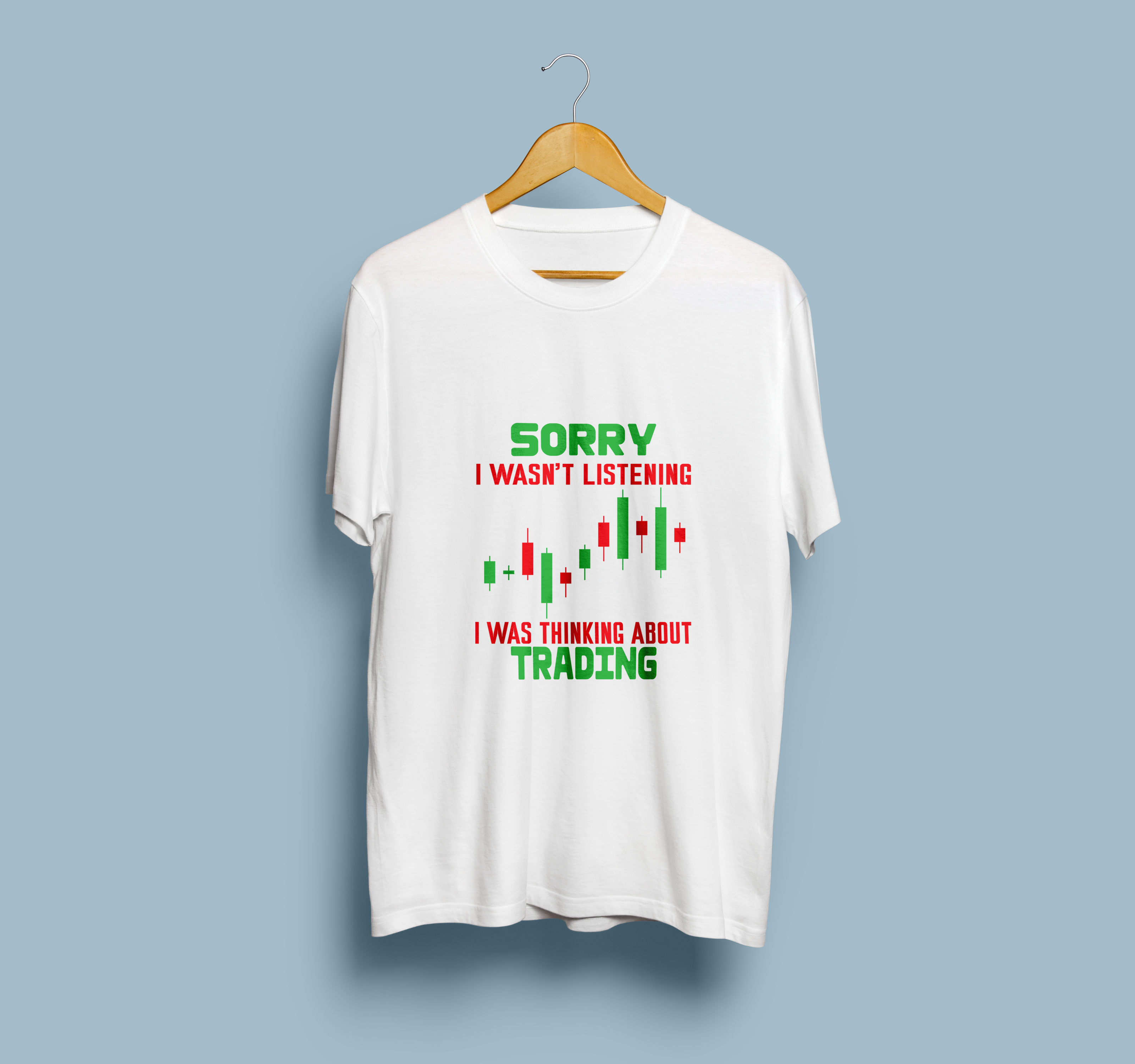 Thinking About Trade Stock Market Half Sleeves Printed T-Shirt