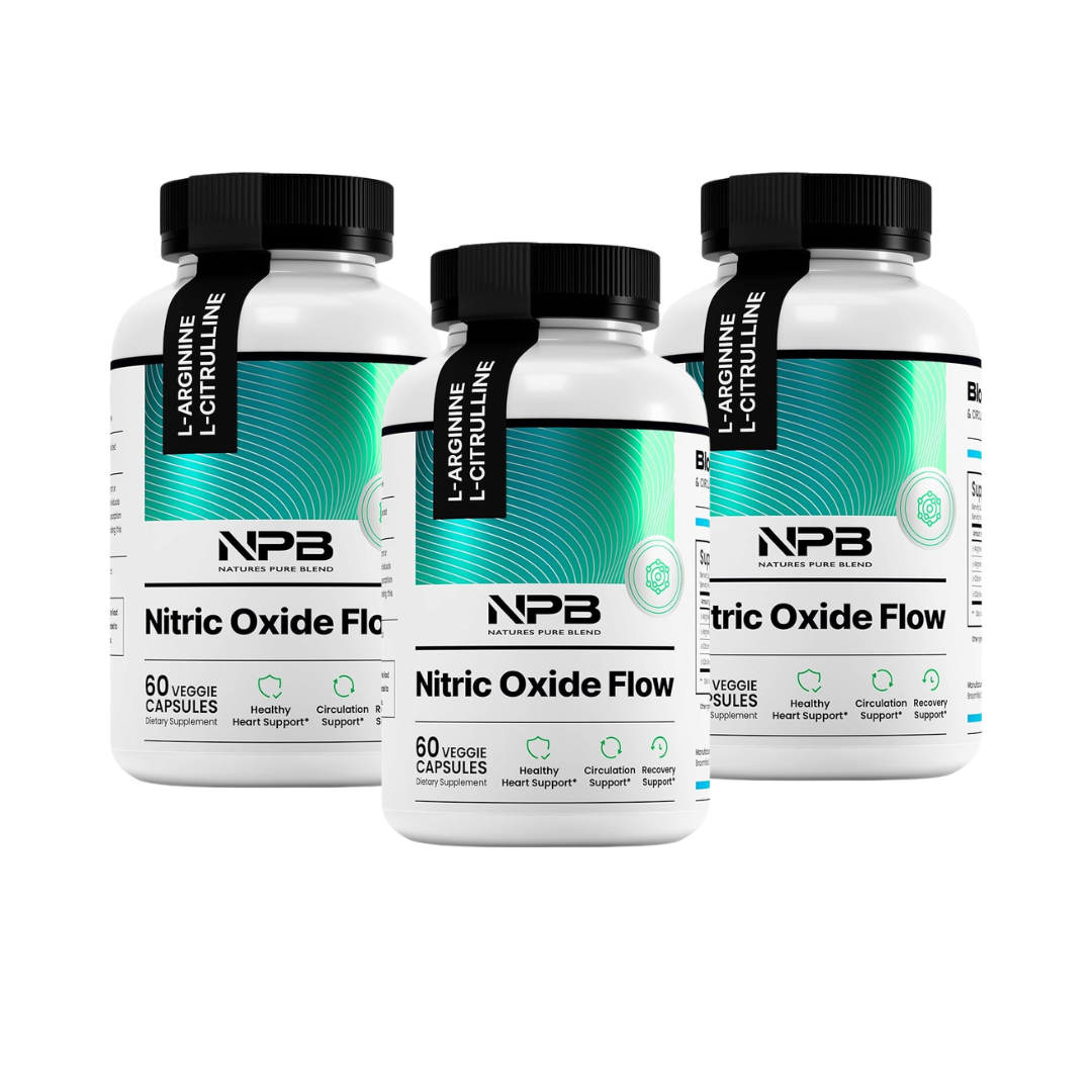 Nature's Pure Blend Nitric Oxide Supplements for Men – Advanced Circulation &amp; Performance Booster (Pack f 3)