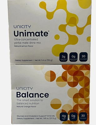 Unicity Unimate Lemon & Unicity Balance Natural Orange – Daily Energy & Metabolic Support Combo (Pack of 1)