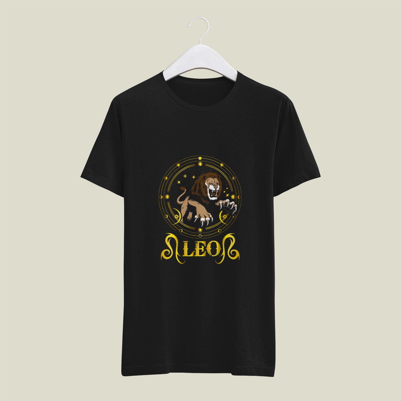 Leo Zodiac Sign Printed Unisex Half Sleeve T-Shirt