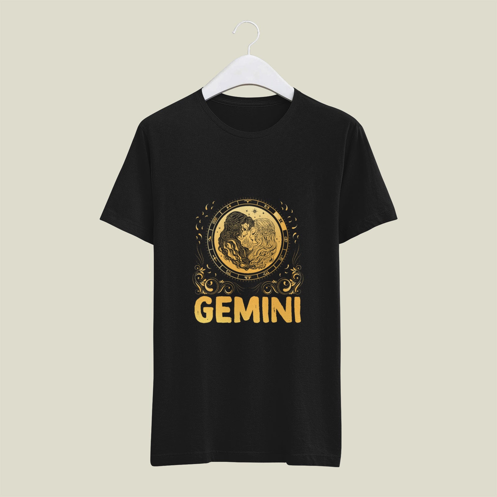 Gemini Zodiac Sign Printed Unisex Half Sleeve T-Shirt